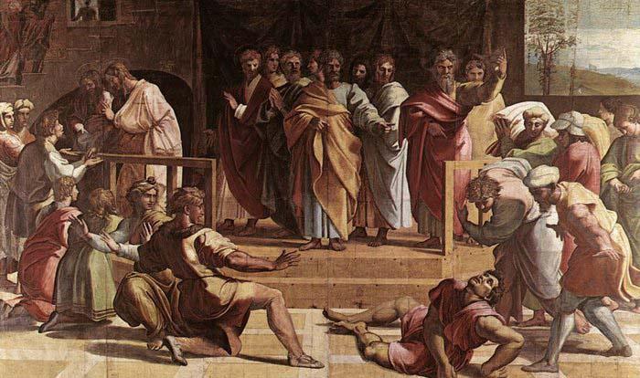 RAFFAELLO Sanzio The Death of Ananias France oil painting art